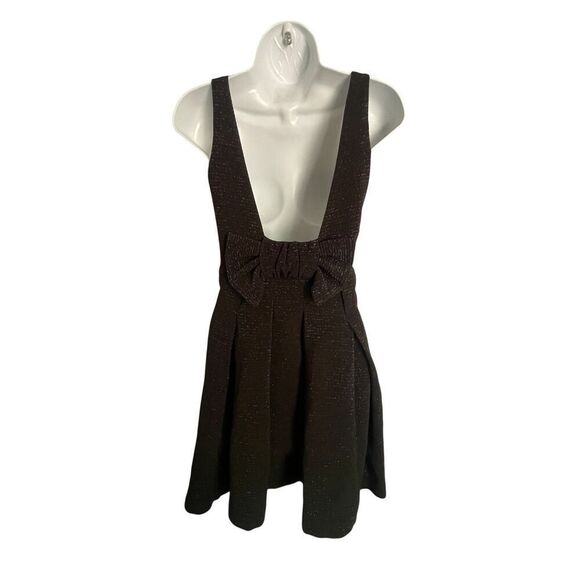 Betsey Johnson Black New Years Sparkle Mini Dress with Bow Women’s Size 6 - Picture 4 of 8